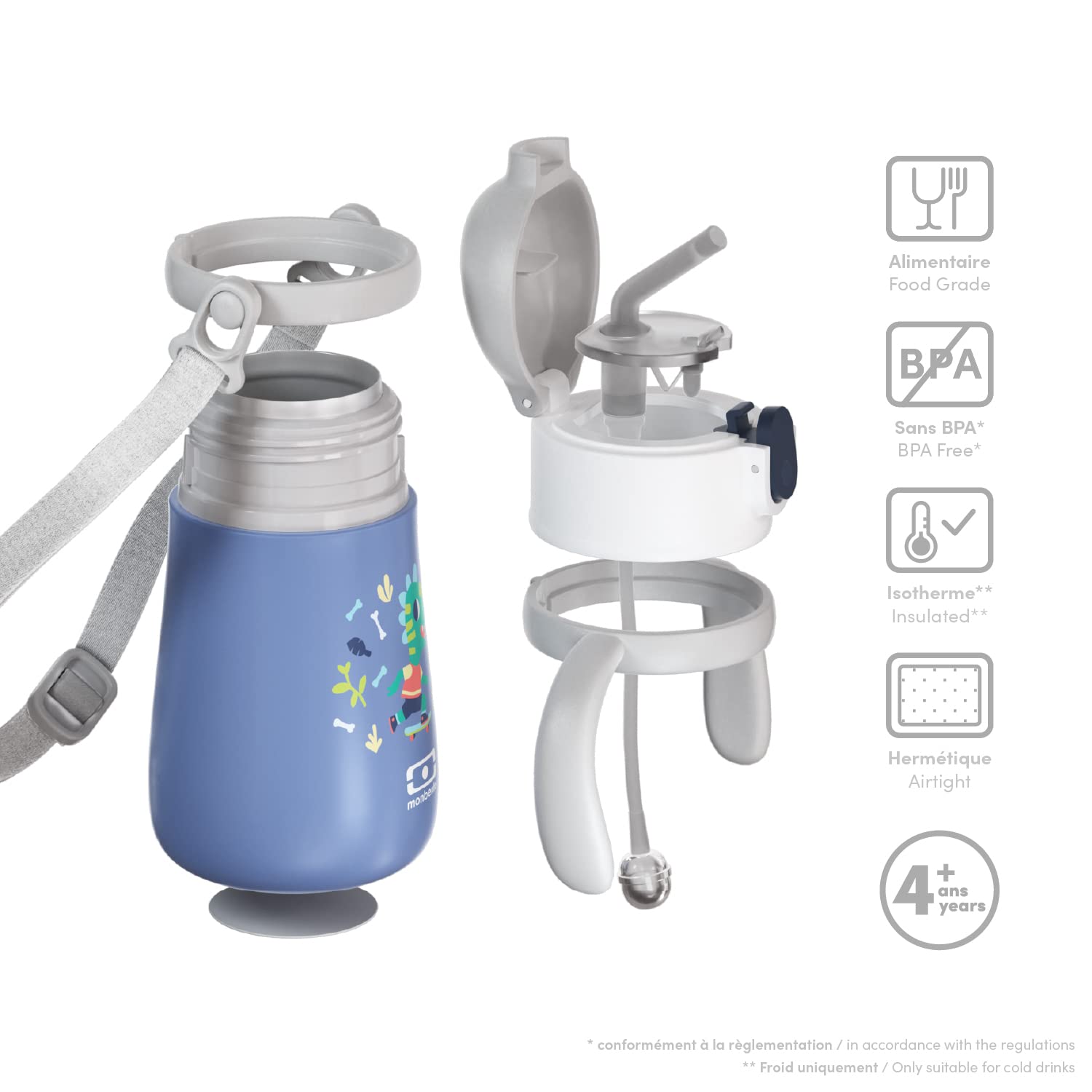 monbento-mb-stram-dino-kinder-thermo-trinkflasche-360-ml-mit-strohhalm-blau image 3