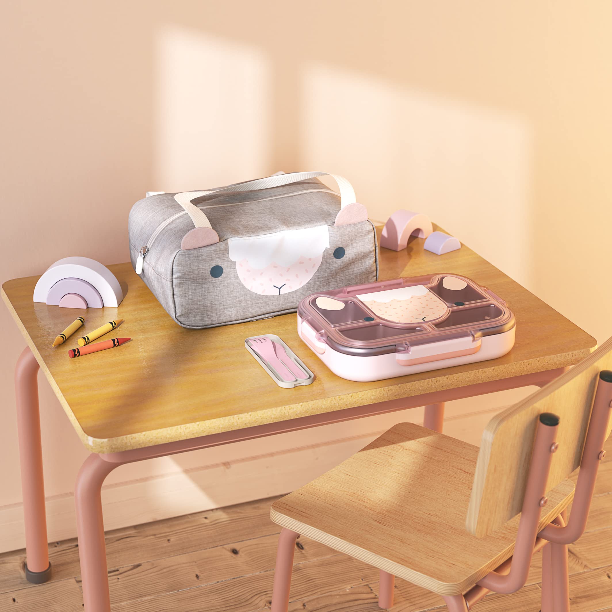 monbento-mb-wonder-kinder-lunchbox-set-950-ml-rosa-sheep-box-tasche-besteck image 5