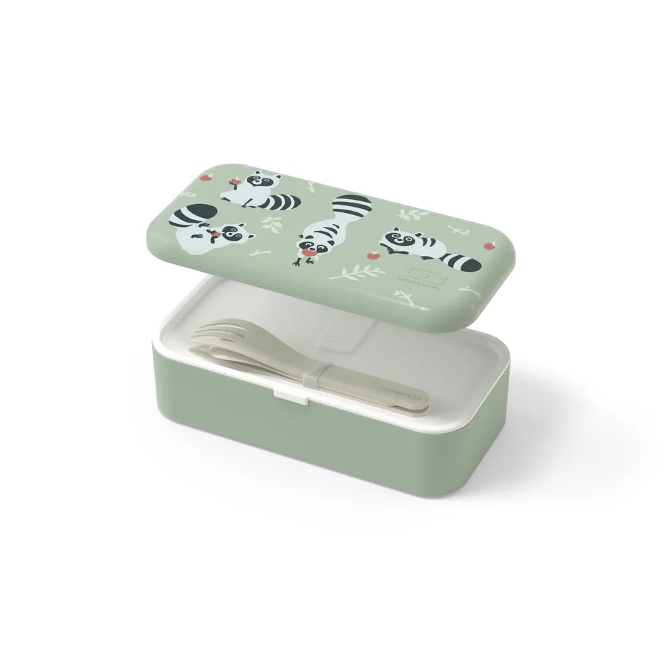 monbento-set-mb-foodie-raccoon-waschb-r-mb-pocket-beige-brotdose-kinder-500-ml-m image 1