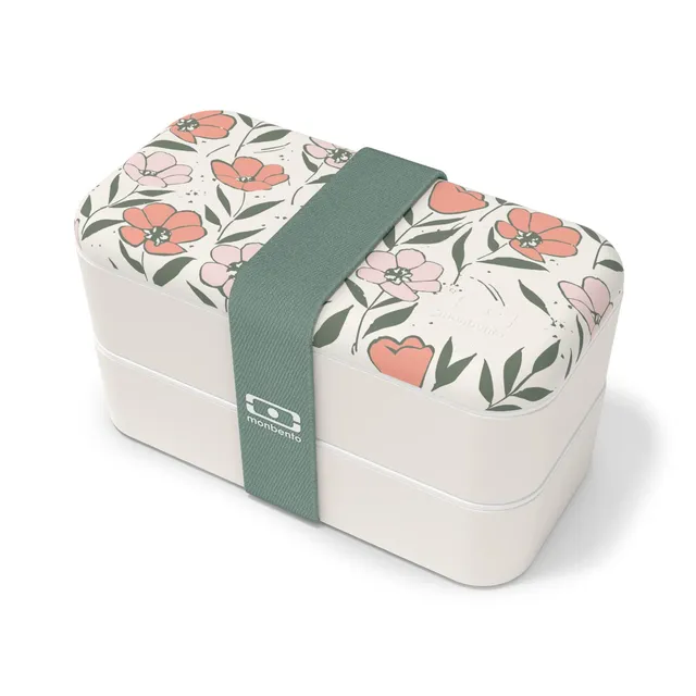 monbento-mb-original-bloom-bento-box-1-l-2x500-ml-mit-f-chern-blume-muster image 1
