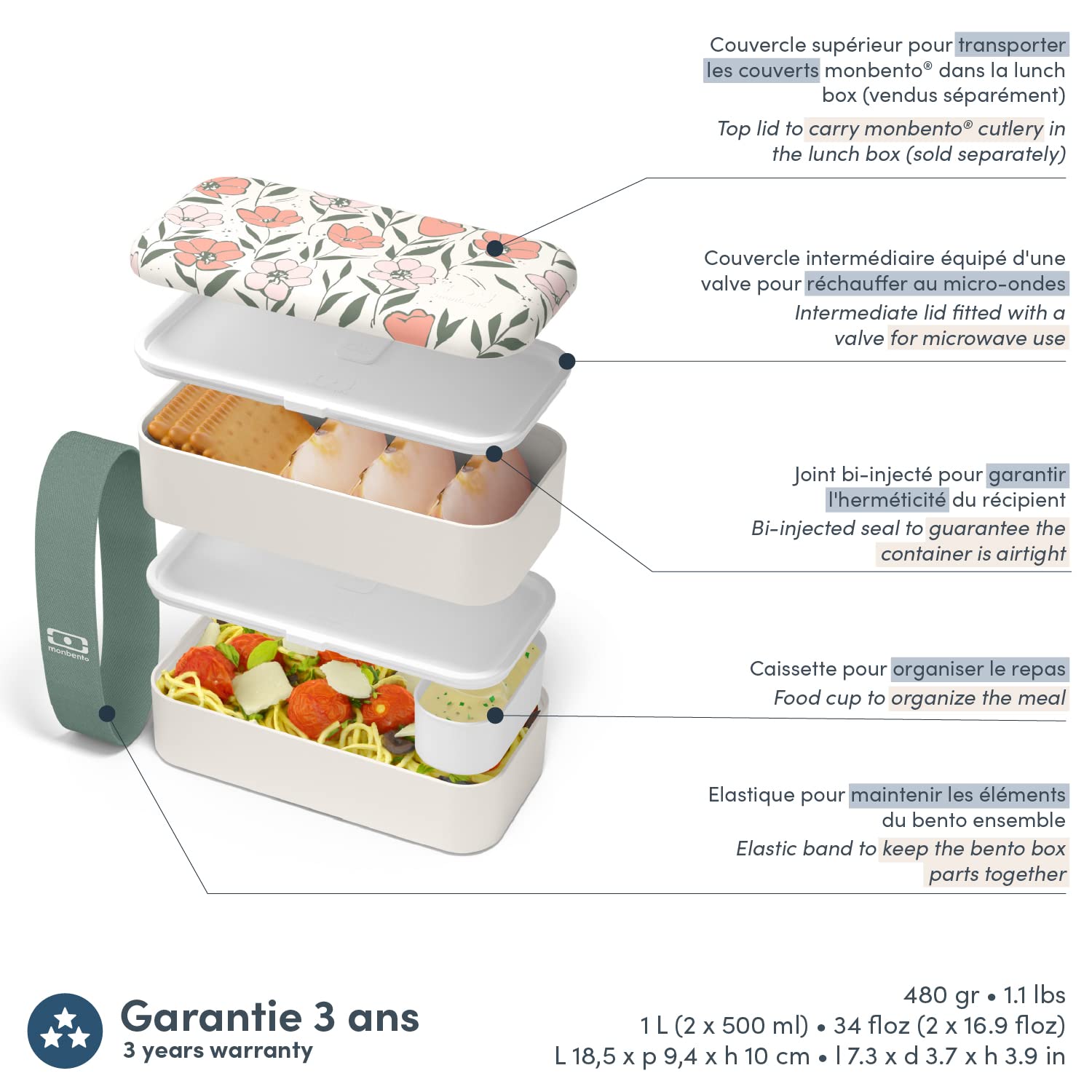 monbento-mb-original-bloom-bento-box-1-l-2x500-ml-mit-f-chern-blume-muster image 4