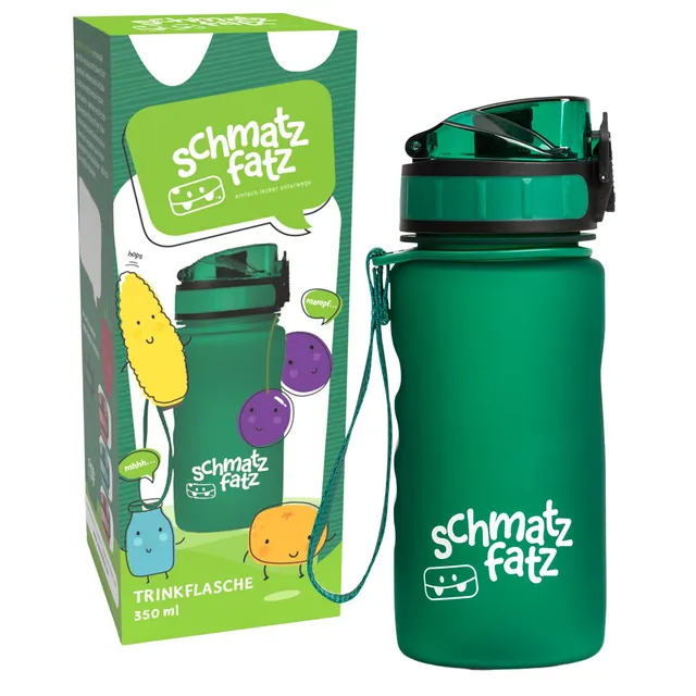 schmatzfatz-trinkflasche-350-ml-mit-fruchteinsatz-gr-n-bpa-frei image 1