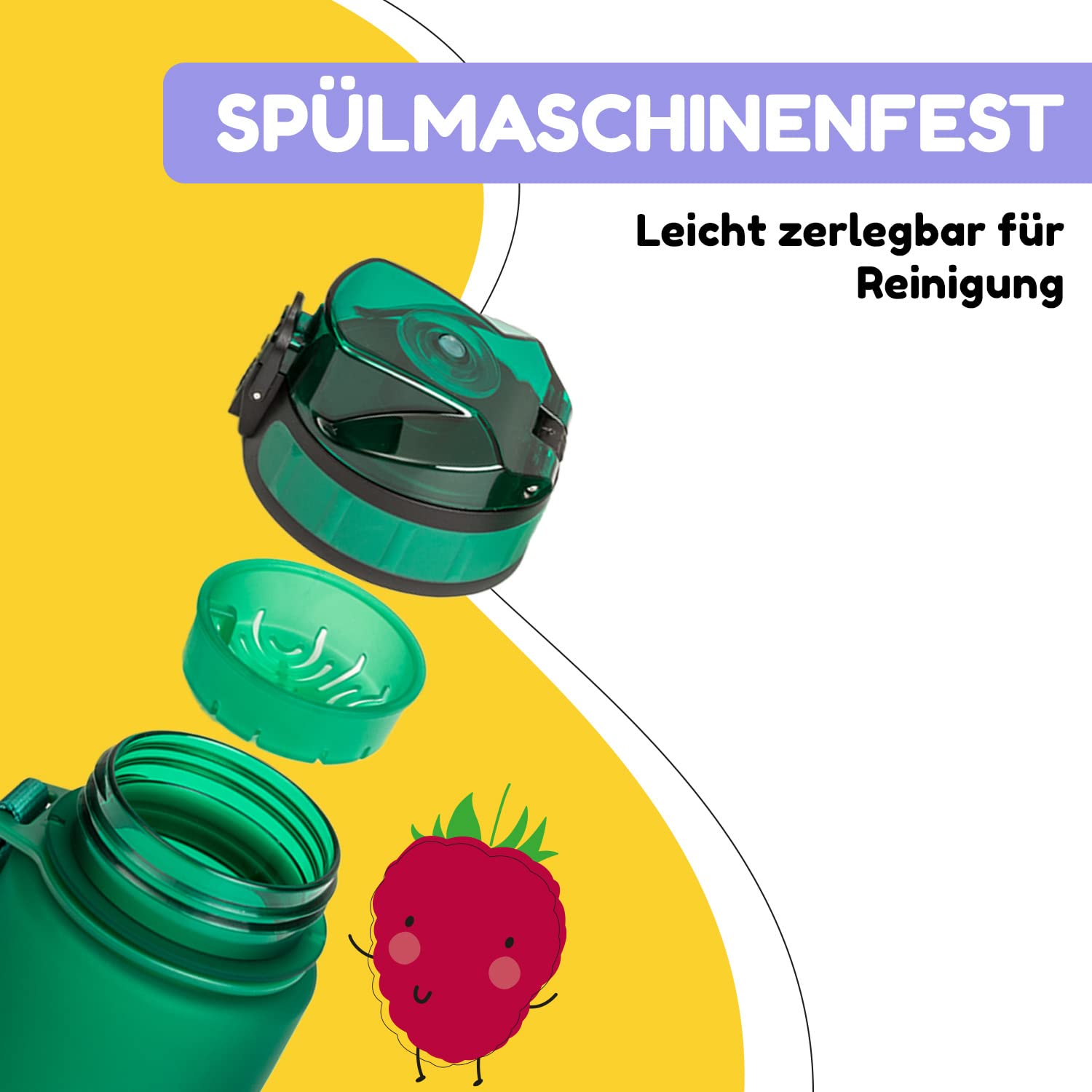 schmatzfatz-trinkflasche-350-ml-mit-fruchteinsatz-gr-n-bpa-frei image 3