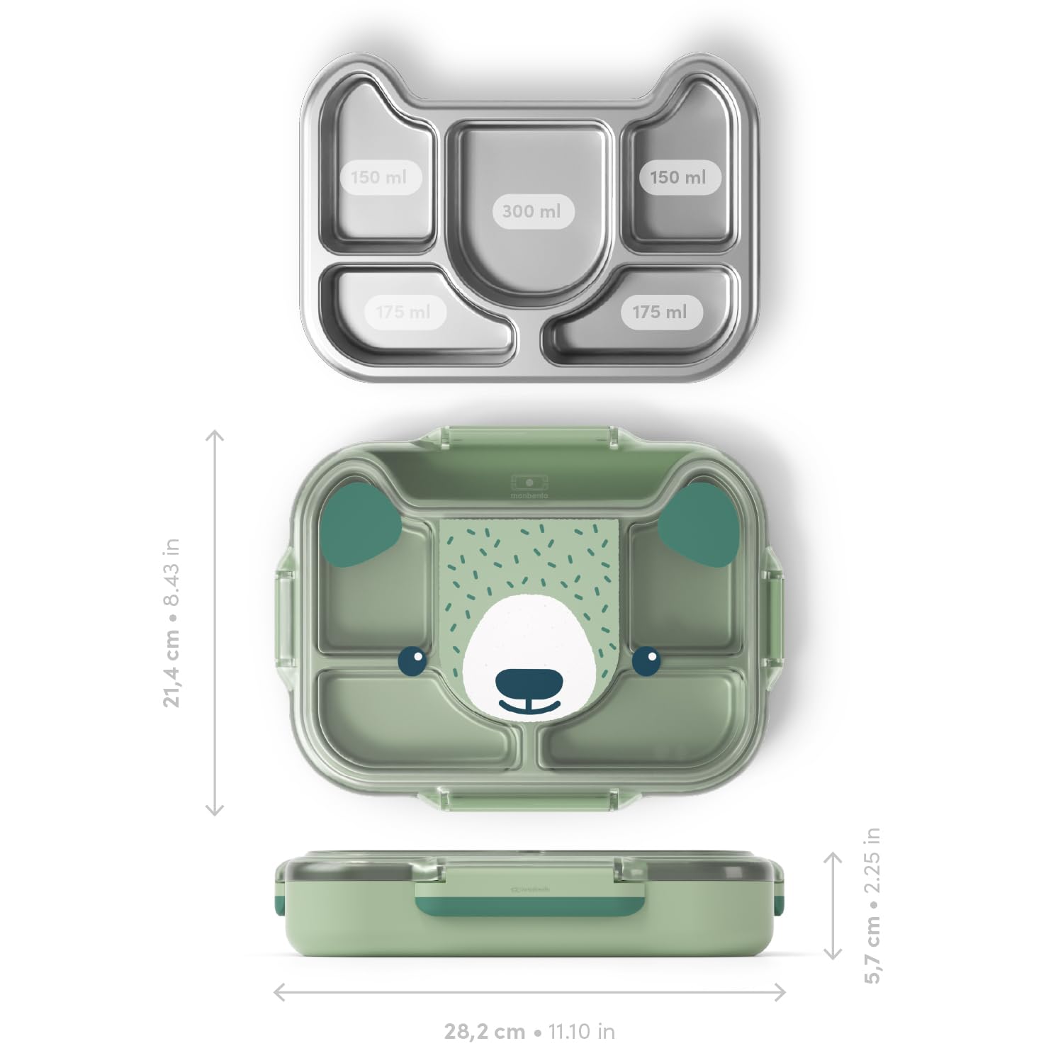 monbento-mb-wonder-gr-n-bear-kinder-lunchbox-mit-f-chern-950-ml image 2