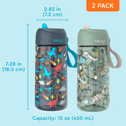 bentgo-kids-prints-wasserflasche-2er-pack-15-oz-ca-443-ml image 6