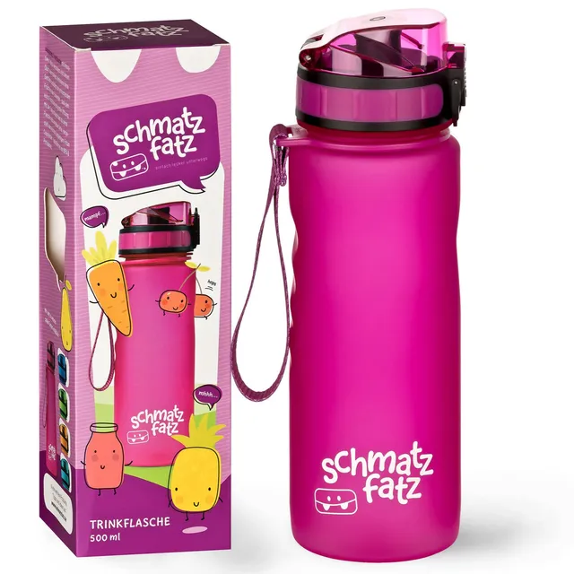 schmatzfatz-kinder-trinkflasche-500-ml-mit-fruchteinsatz-transparent image 1